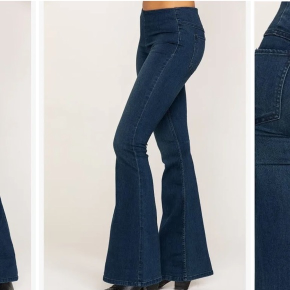 SOLD OUT Free People Penny Pull-On Flare Jeans sz 24 - Picture 4 of 8
